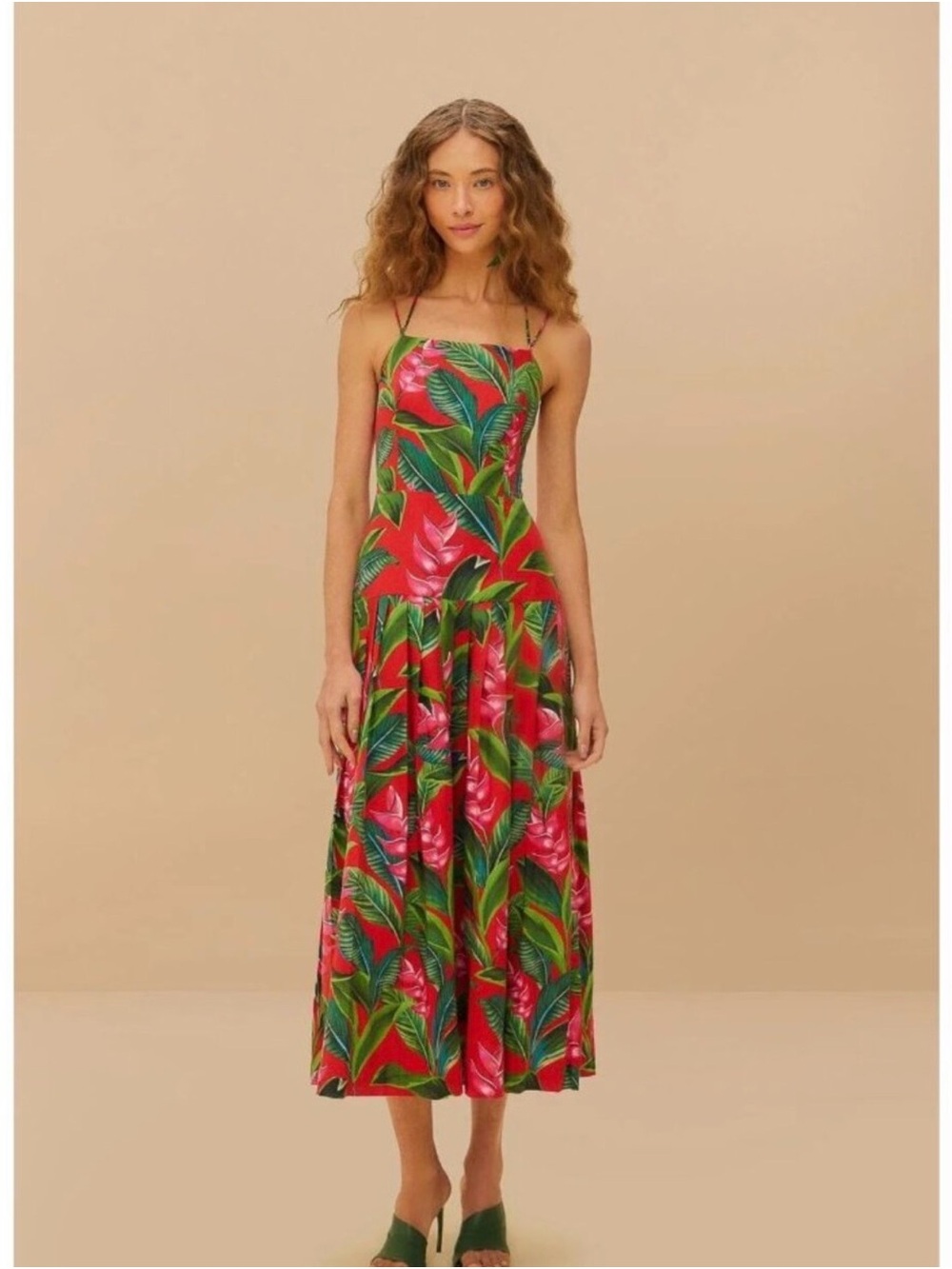 FARM Rio Pink & Green Tropical Maxi Dress Garden lenzin